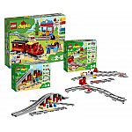 Lego® Duplo® 3-teiliges Set: 10874 Dampfeisenbahn + 10872 Eisenbahnbrücke + 10882 Schienen
