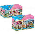 PLAYMOBIL® Prinzessinnenschloss 2-teiliges Set 70449 Kutsche + 70450 Reitunterricht